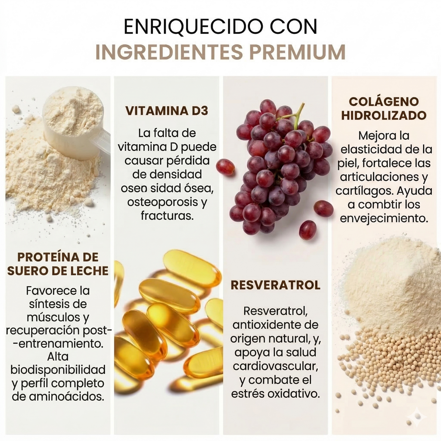 Colágeno con resveratrol sabor a cocoa