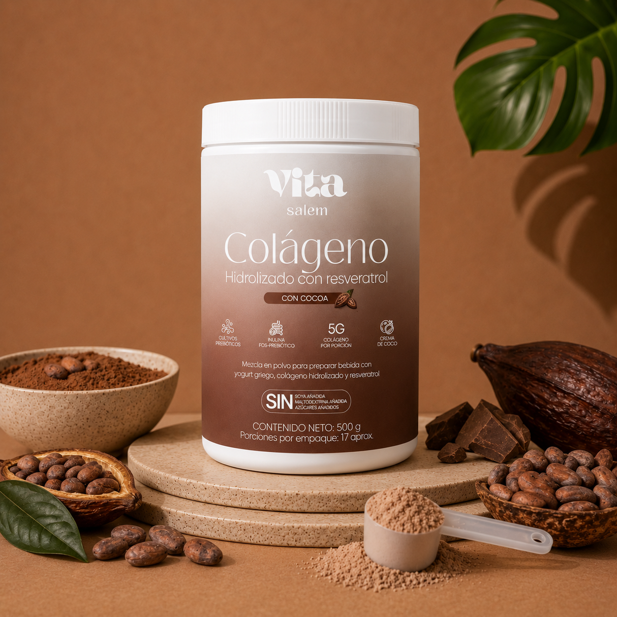Colágeno con resveratrol sabor a cocoa
