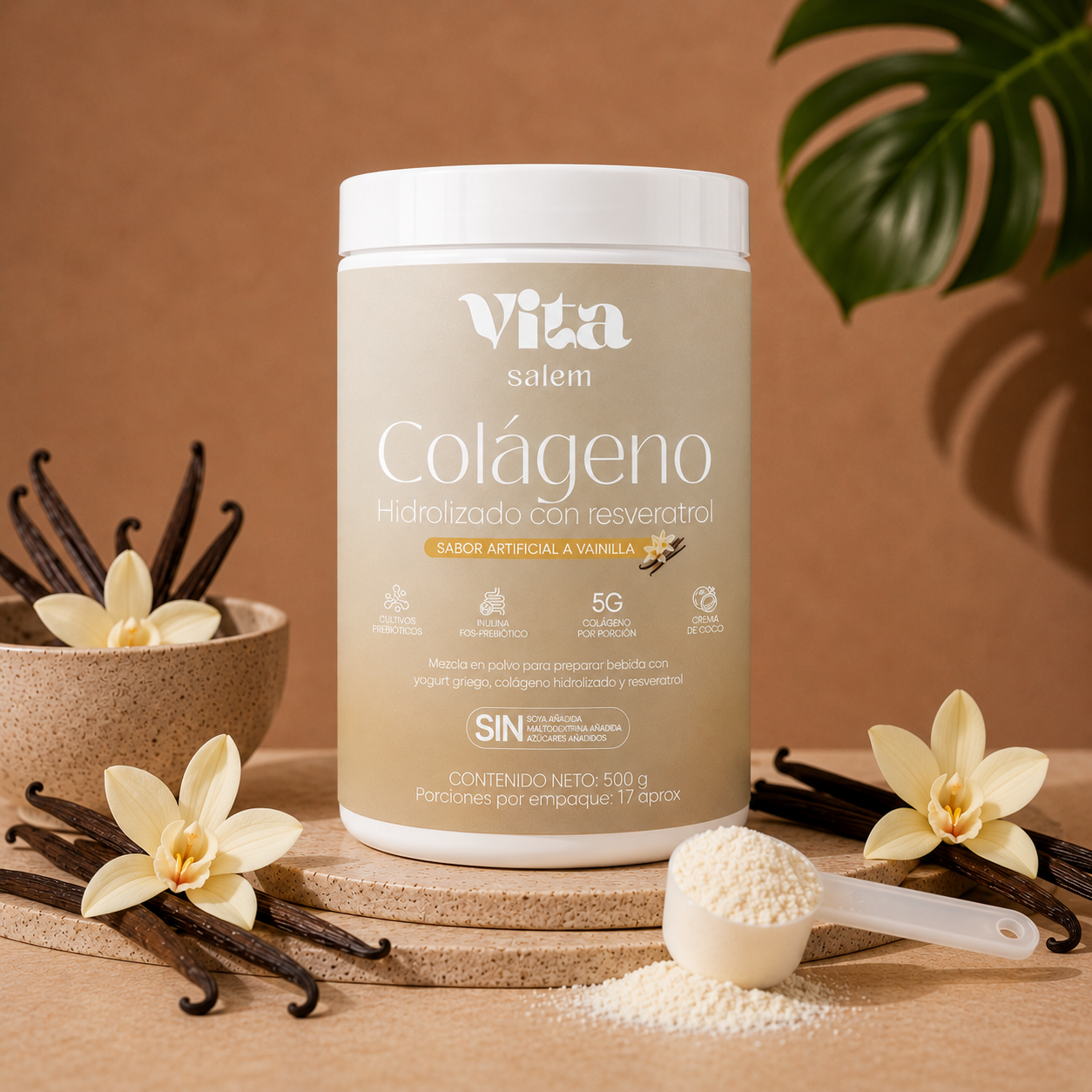 Colágeno con resveratrol sabor a vainilla