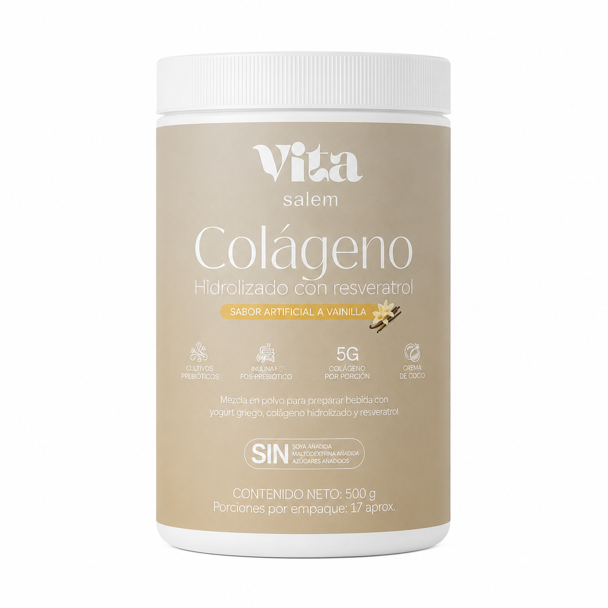 Colágeno con resveratrol sabor a vainilla combo x 3