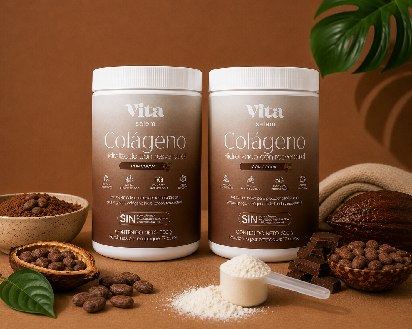 Colágeno con resveratrol sabor a cocoa combo x 2